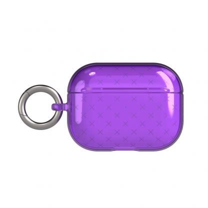 Tech21 Airpods Pro Evo Check TPU Case - силиконов (TPU) калъф с карабинер за Apple Airpods Pro (лилав)  6