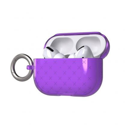 Tech21 Airpods Pro Evo Check TPU Case - силиконов (TPU) калъф с карабинер за Apple Airpods Pro (лилав)  7