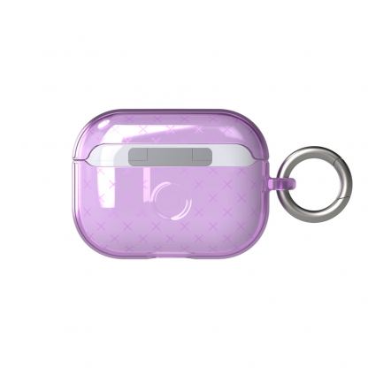 Tech21 Airpods Pro Evo Check TPU Case - силиконов (TPU) калъф с карабинер за Apple Airpods Pro (светлолилав)  3
