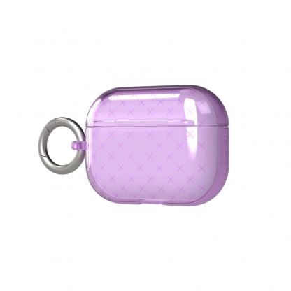 Tech21 Airpods Pro Evo Check TPU Case - силиконов (TPU) калъф с карабинер за Apple Airpods Pro (светлолилав)  4