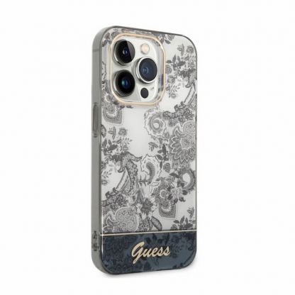 Guess Toile De Jouy Logo Case - дизайнерски кейс с висока защита за iPhone 14 Pro (сив) 5
