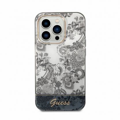 Guess Toile De Jouy Logo Case - дизайнерски кейс с висока защита за iPhone 14 Pro (сив) 6