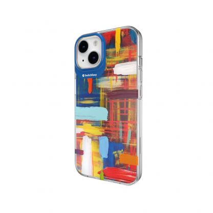 SwitchEasy Artist Impasto Case - дизайнерски хибриден удароустойчив кейс за iPhone 14 Plus (шарен)  2