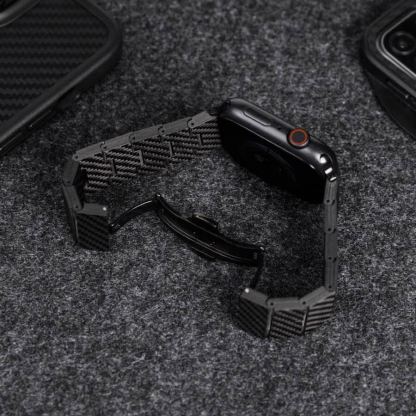 Mageasy Carbon Fiber Watch Band - карбонова каишка за Apple Watch 38мм, 40мм, 41мм, 42мм (2024) (черен) 9