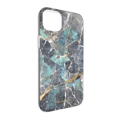 Mageasy Marble Case - дизайнерски хибриден удароустойчив кейс за iPhone 14 Plus (син)  3