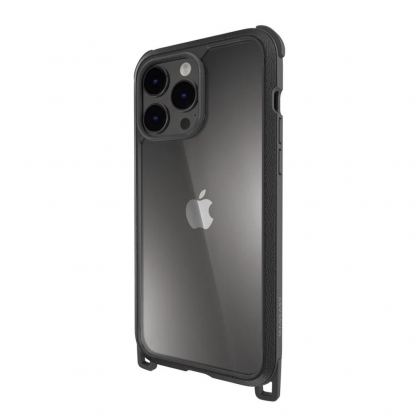 Mageasy Odyssey+ Rainbow Case - удароустойчив хибриден кейс с връзка и карабинер за iPhone 14 Pro Max (черен)  4
