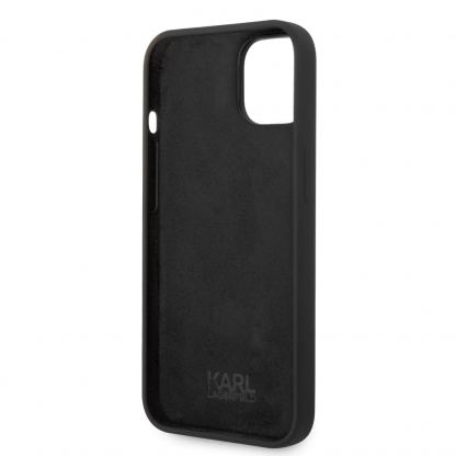 Karl Lagerfeld Liquid Silicone Karl Head Case - дизайнерски силиконов кейс за iPhone 14 Plus (черен) 5