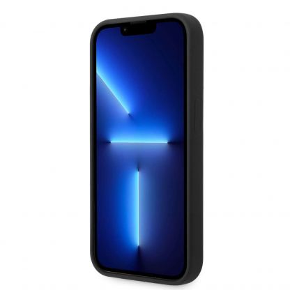 Guess Liquid Silicone Metal Logo Case - силиконов (TPU) калъф за iPhone 14 Pro Max (черен)  3