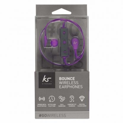 KitSound Wireless Bluetooth Headphones - безжични спортни блутут слушалки с микрофон за мобилни устройства (лилав) 3