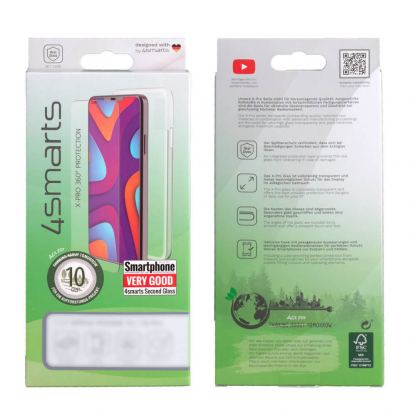 4smarts 360° Starter Set X-Pro Glass - тънък силиконов кейс и стъклено защитно покритие за дисплея на iPhone 14 Plus (прозрачен) 11