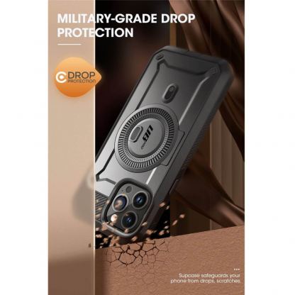 i-Blason SUPCASE Unicorn Beetle Pro MagSafe Case - удароустойчив хибриден кейс с вграден протектор за дисплея и Magsafe за iPhone 14 Pro Max (черен) 6