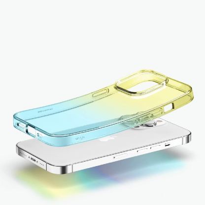 Elago Aurora Silicone Case - силиконов (TPU) калъф за iPhone 14 Pro (жълт-син) 3