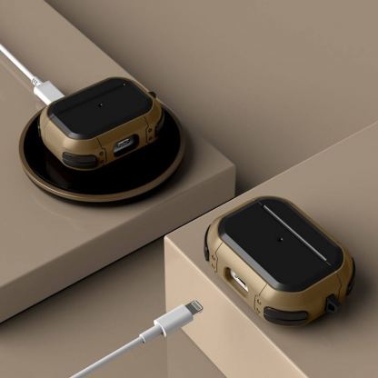 Tech-Protect Rough Hybrid Case - хибриден удароустойчив кейс с карабинер за Apple Airpods Pro, Airpods Pro 2 (черен) 3