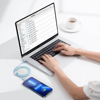 Baseus Crystal Shine USB-C to Lightning Cable PD 20W (CAJY001303) - USB-C към Lightning кабел за Apple устройства с Lightning порт (120 см) (син) 10