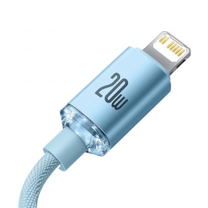 Baseus Crystal Shine USB-C to Lightning Cable PD 20W (CAJY001303) - USB-C към Lightning кабел за Apple устройства с Lightning порт (120 см) (син) 11