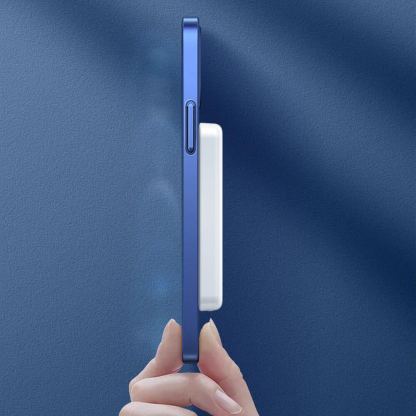 Dudao Magnetic Wireless Power Bank 5000 mAh 10W - безжична преносима външна батерия с USB-C вход за iPhone с Magsafe (бял) 5