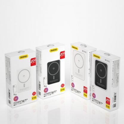 Dudao Magnetic Wireless Power Bank 5000 mAh 10W - безжична преносима външна батерия с USB-C вход за iPhone с Magsafe (черен) 4