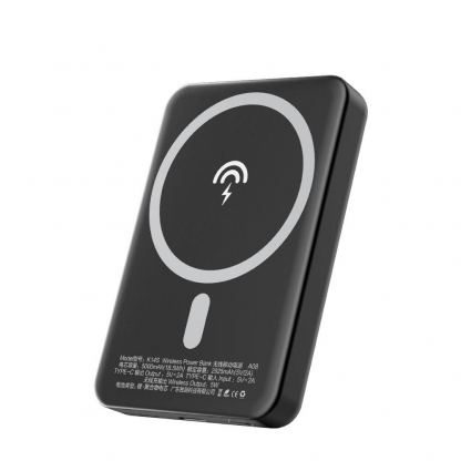 Dudao Magnetic Wireless Power Bank 5000 mAh 10W - безжична преносима външна батерия с USB-C вход за iPhone с Magsafe (черен) 6