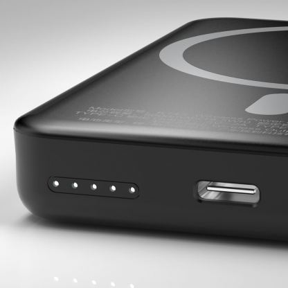 Dudao Magnetic Wireless Power Bank 5000 mAh 10W - безжична преносима външна батерия с USB-C вход за iPhone с Magsafe (черен) 8