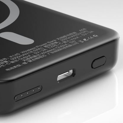 Dudao Magnetic Wireless Power Bank 5000 mAh 10W - безжична преносима външна батерия с USB-C вход за iPhone с Magsafe (черен) 9