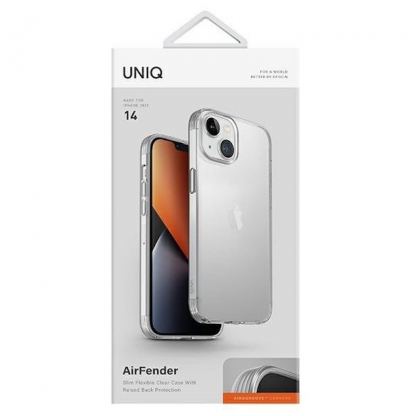 Uniq AirFender Slim Flexible Case - удароустойчив силиконов (TPU) калъф за iPhone 14 (прозрачен) 8