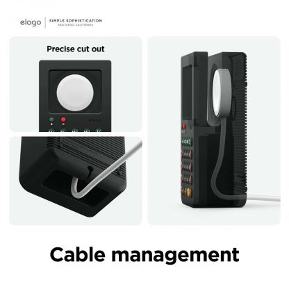 Elago W8 Watch Stand - силиконова винтидж поставка с формата на калкулатор за Apple Watch (черна) 2