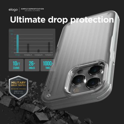 Elago Buckler Case - хибриден удароустойчив кейс с за iPhone 14 Pro (прозрачен-мат) 2