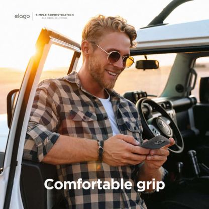 Elago Pebble Case - удароустойчив силиконов (TPU) калъф за iPhone 14 Pro (тъмносив) 4