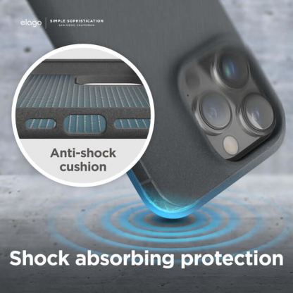 Elago Pebble Case - удароустойчив силиконов (TPU) калъф за iPhone 14 Pro (тъмносив) 6