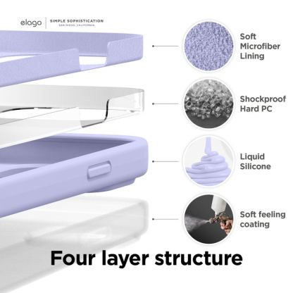 Elago Soft Silicone Case - силиконов (TPU) калъф за iPhone 14 Plus (лилав) 3