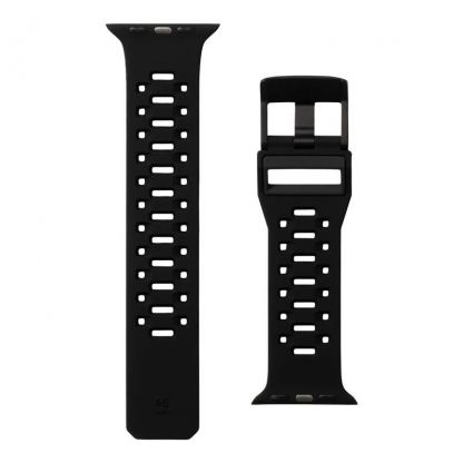 Urban Armor Gear Civilian New Strap - изключително здрава силиконова каишка за Apple Watch 42мм, 44мм, 45мм, 46мм, Ultra 49мм (черен) 5