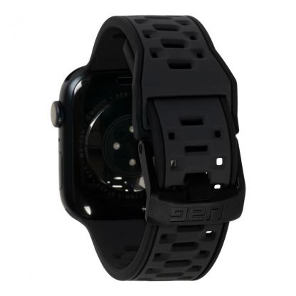 Urban Armor Gear Civilian New Strap - изключително здрава силиконова каишка за Apple Watch 42мм, 44мм, 45мм, 46мм, Ultra 49мм (черен) 6