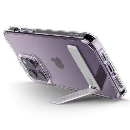 Spigen Ultra Hybrid S Case - хибриден кейс с висока степен на защита и вградена поставка за iPhone 14 Pro (прозрачен) 5