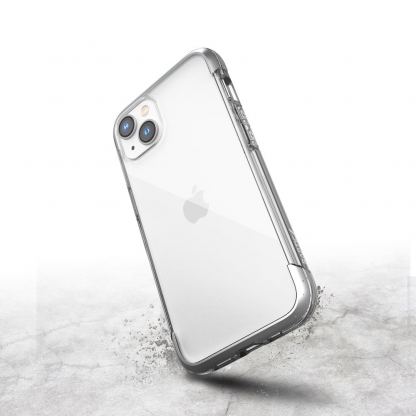 Raptic Air Hybrid Case - удароустойчив хибриден кейс за iPhone 14 (прозрачен-сребрист)  2