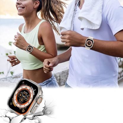 Tech-protect Defense 360 Case - качествен твърд кейс с вграден стъклен протектор за дисплея на Apple Watch Ultra 49мм (черен) 6