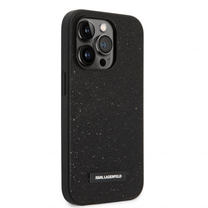 Karl Lagerfeld Glitter Plague Case - хибриден удароустойчив кейс за iPhone 14 Pro (черен) 2