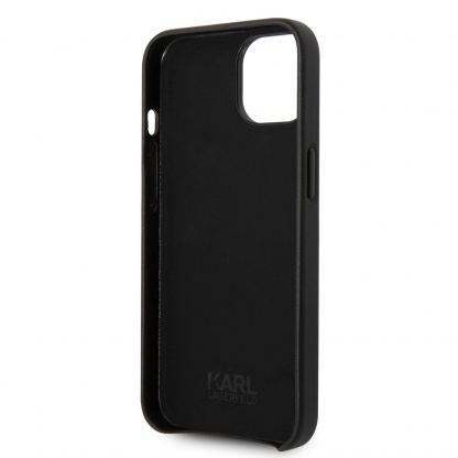 Karl Lagerfeld Leather Perforated Logo - дизайнерски кожен кейс за iPhone 14 Plus (черен) 3