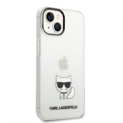 Karl Lagerfeld Choupette Logo Case - дизайнерски кейс с висока защита за iPhone 14 (прозрачен) 5