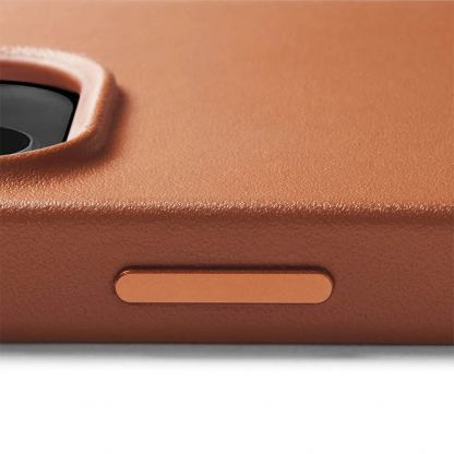 Mujjo Full Leather MagSafe Case - премиум кожен кейс с MagSafe за iPhone 14 Pro Max (кафяв) 8