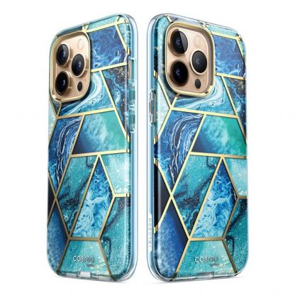 i-Blason Cosmo SupCase Protective Case - удароустойчив хибриден кейс с вграден протектор за дисплея за iPhone 14 Pro Max (син) 6