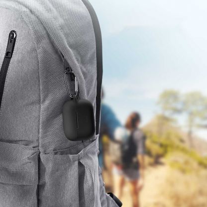 ESR AirPods Pro Bounce Carrying Case - силиконов калъф с карабинер за Apple Airpods Pro 2, AirPods Pro (черен) 2