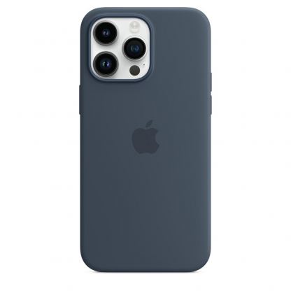 Apple iPhone Silicone Case with MagSafe - оригинален силиконов кейс за iPhone 14 Pro с MagSafe (син) 3