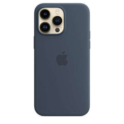 Apple iPhone Silicone Case with MagSafe - оригинален силиконов кейс за iPhone 14 Pro Max с MagSafe (син) 2