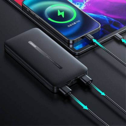 Joyroom JR-T012 Power Bank 10000 mAh - преносима външна батерия с USB-C порт, и 2xUSB-A изхода (черен) 3