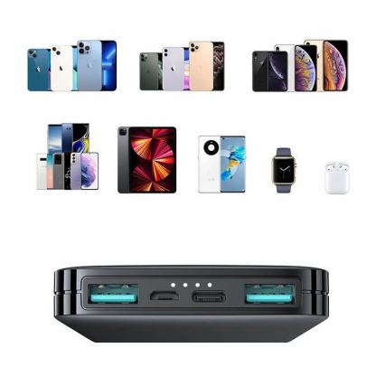 Joyroom JR-T012 Power Bank 10000 mAh - преносима външна батерия с USB-C порт, и 2xUSB-A изхода (черен) 7