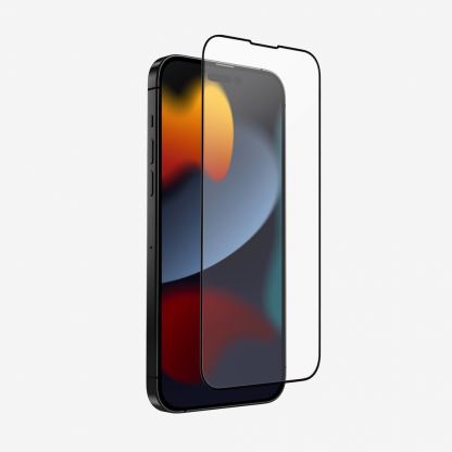 Uniq Optix Matte Full Cover Tempered Glass - матирано калено стъклено защитно покритие за дисплея на iPhone 14 Plus, iPhone 13 Pro Max (черен-прозрачен) 4