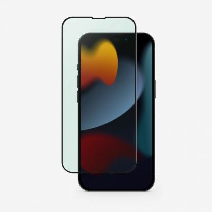 Uniq Optix VisionCare Tempered Glass with Anti Blue Light - калено стъклено защитно покритие със защитен филтър за дисплея на iPhone 14 Pro Max (черен-прозрачен) 4