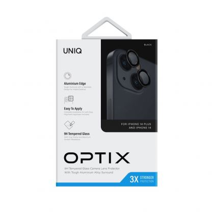 Uniq Optix Camera Tempered Glass Lens Protector - предпазни стъклени лещи за камерата на iPhone 14, iPhone 14 Plus (черен) 3