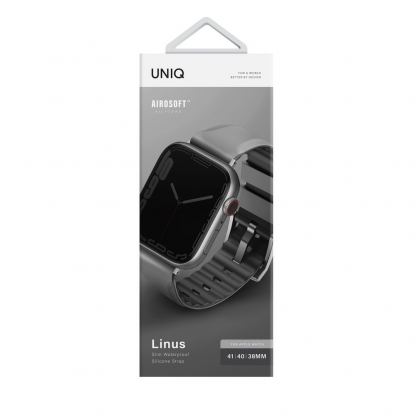 Uniq Linus Aerosoft Silicone Strap - силиконова каишка за Apple Watch 38мм, 40мм, 41мм, 42мм (2024) (черен) 2