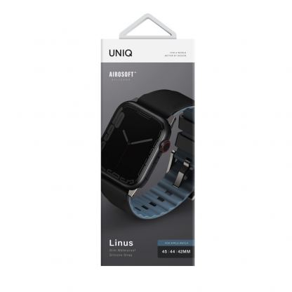 Uniq Linus Aerosoft Silicone Strap - силиконова каишка за Apple Watch 42мм, 44мм, 45мм, 46мм, Ultra 49мм (черен) 3